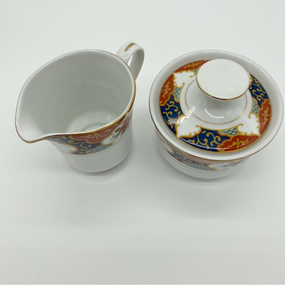 Sugar Creamer Set Momoyama Fine China Kyoto Pattern Japan Vintage Retired - Picture 13 of 13